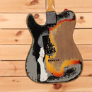 Fender Custom Shop Limited Paul Waller Masterbuilt Joe Strummer Telecaster electric guitar aged black over 3-color sunburst with aged finish