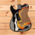 Fender Custom Shop Limited Paul Waller Masterbuilt Joe Strummer Telecaster electric guitar aged black over 3-color sunburst with aged finish