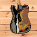 Fender Custom Shop Limited Paul Waller Masterbuilt Joe Strummer Telecaster electric guitar aged black over 3-color sunburst with relic finish