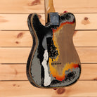 Fender Custom Shop Limited Paul Waller Masterbuilt Joe Strummer Telecaster electric guitar aged black over 3-color sunburst with relic finish
