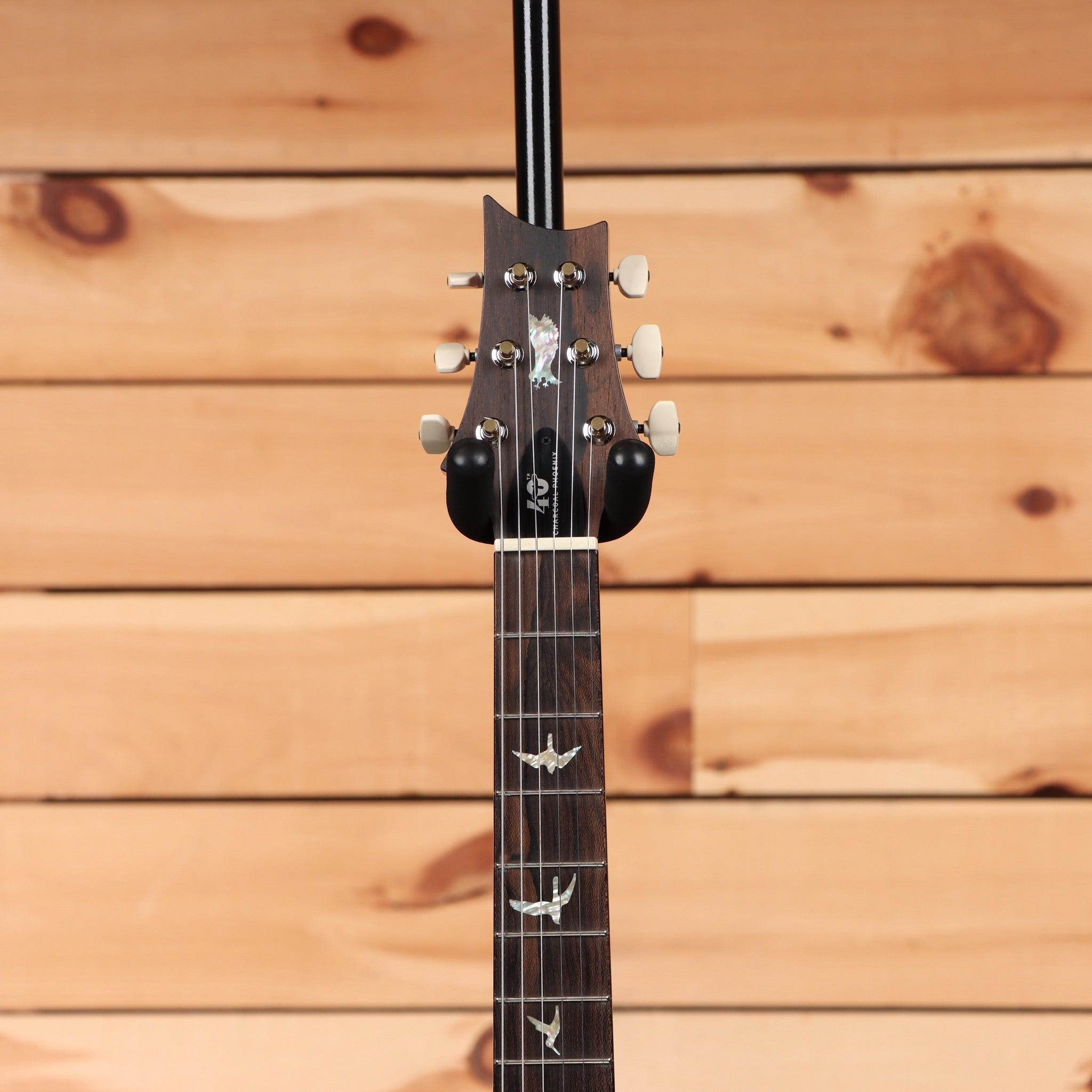 Paul Reed Smith Limited Edition Charcoal Phoenix electric guitar with bird inlays on rosewood fretboard
