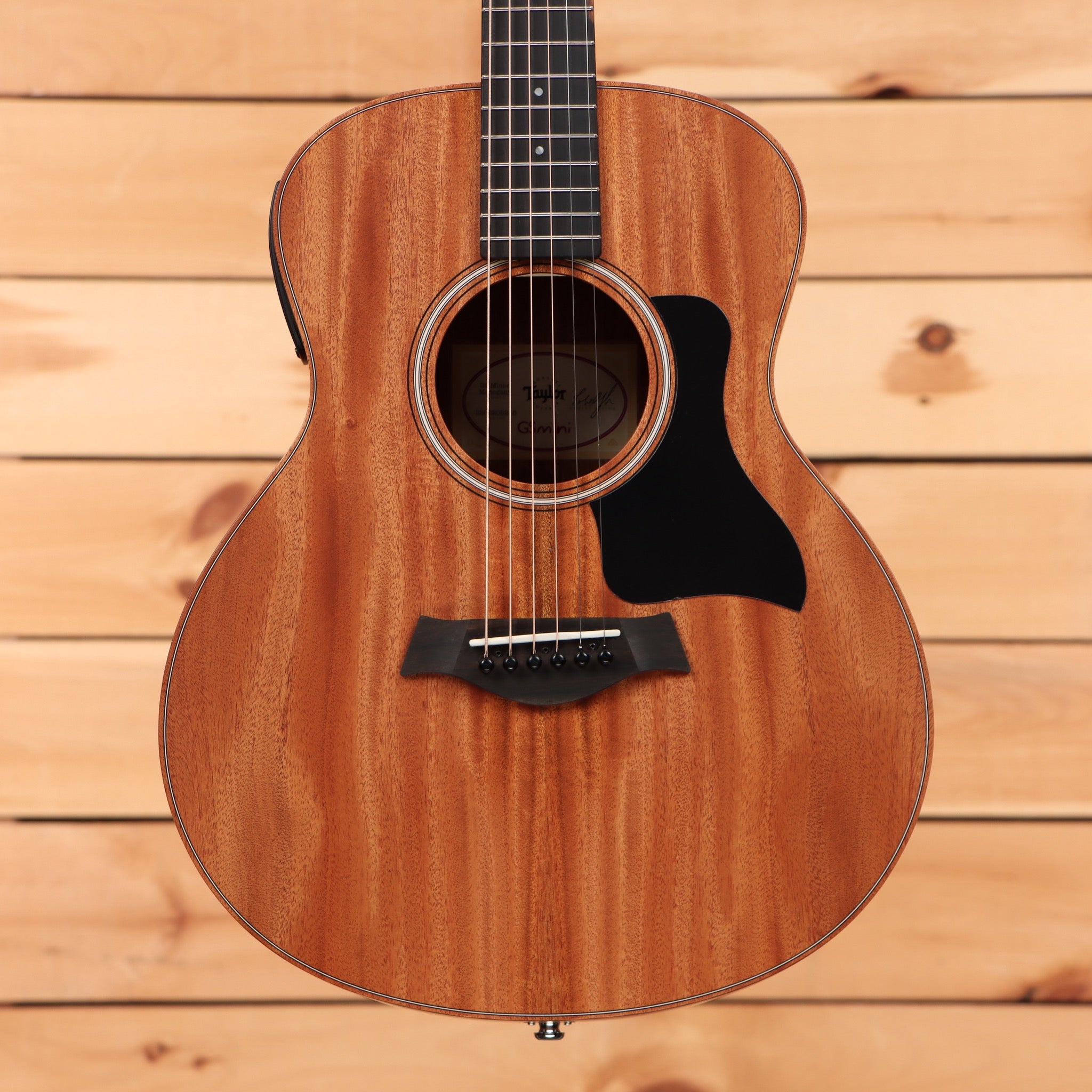 Taylor GS Mini-e Mahogany acoustic-electric guitar with cutaway and rosewood fretboard