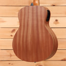 Taylor GS Mini-e Mahogany acoustic-electric guitar with natural finish and curved body shape