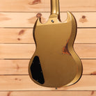 Gibson SG Standard Ultra Heavy Aged double gold electric guitar with aged finish and gold hardware