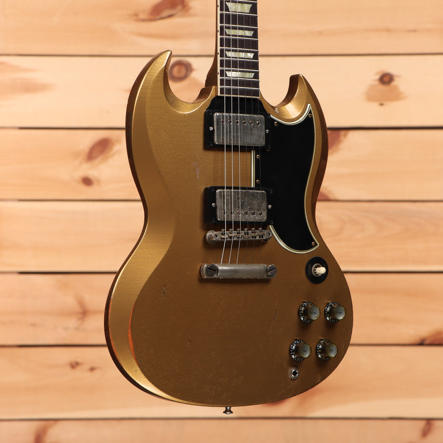 Gibson SG Standard Ultra Heavy Aged electric guitar double gold finish with dual humbuckers