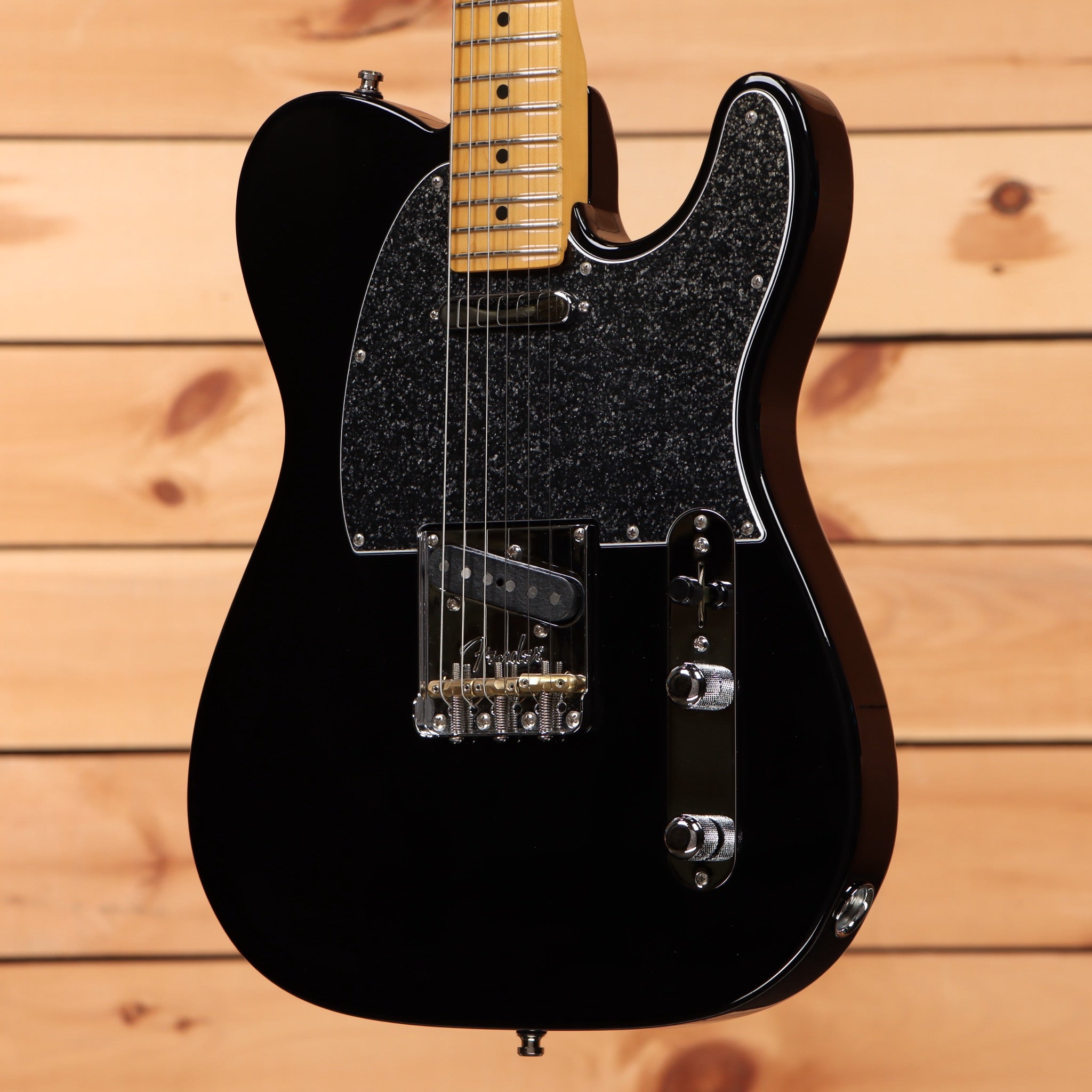 Fender American Professional II Telecaster pre-owned electric guitar black with black sparkle pickguard