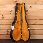 Gibson Les Paul Custom Ebony electric guitar hardcase with orange velvet interior and gold hardware