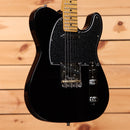 Fender American Professional II Telecaster pre-owned electric guitar black with black pickguard and maple neck