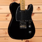 Fender American Professional II Telecaster pre-owned electric guitar black with black pickguard and maple neck