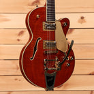 Gretsch Limited Electromatic Flame Okoume Broadkaster Jr semi-hollow electric guitar Roundup Orange Stain with Bigsby tremolo