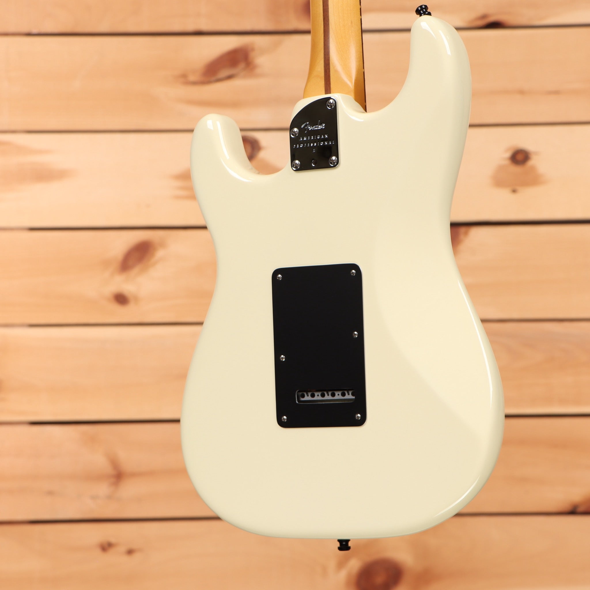 Pre-owned Fender American Professional II Stratocaster electric guitar Olympic White with black pickguard