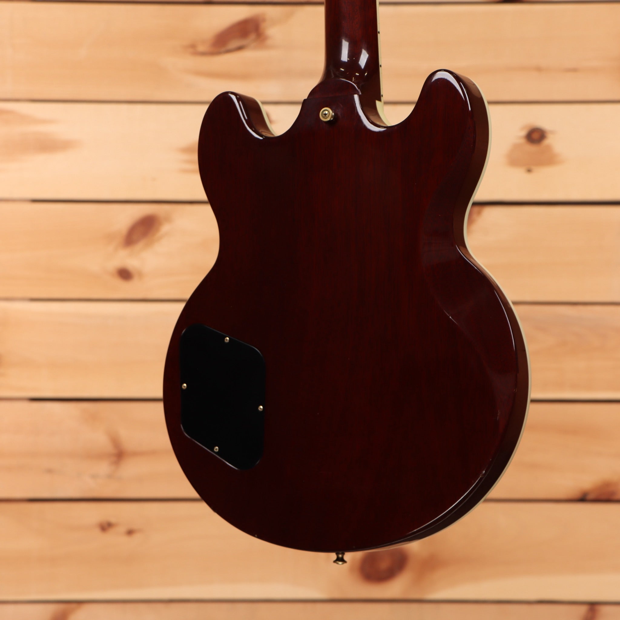 Gibson ES-346 semi-hollow electric guitar dark red finish with f-holes and maple neck