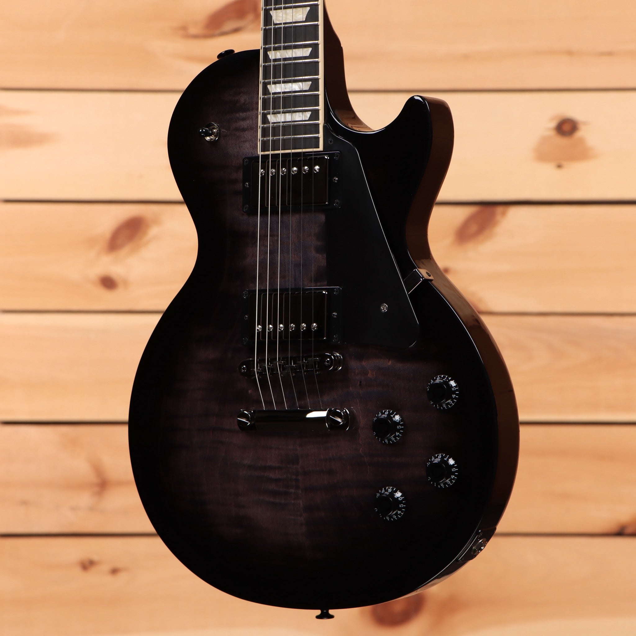 Gibson Les Paul Studio electric guitar Translucent Ebony Burst with dual humbucker pickups