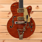Gretsch Limited Edition Falcon Center Block Jr. semi-hollow electric guitar Roundup Orange Stain with Bigsby tremolo and gold hardware