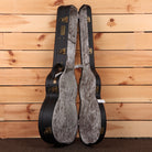 Eastman E10OMTC natural acoustic guitar dreadnought with grey velvet interior case