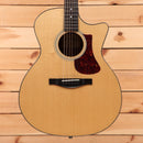Eastman AC1221CEDLX natural acoustic guitar with venetian cutaway and red tortoiseshell pickguard