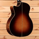 Eastman AC622CE sunburst acoustic guitar with cutaway and white binding detail