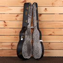 Eastman E6OMTC acoustic guitar natural finish with gray velvet case interior and brass hardware