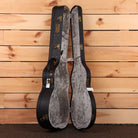 Eastman E6OMTC acoustic guitar natural finish with gray velvet case interior and brass hardware