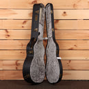 Eastman E10OMTC acoustic guitar natural finish with gray velvet-lined case and gold hardware