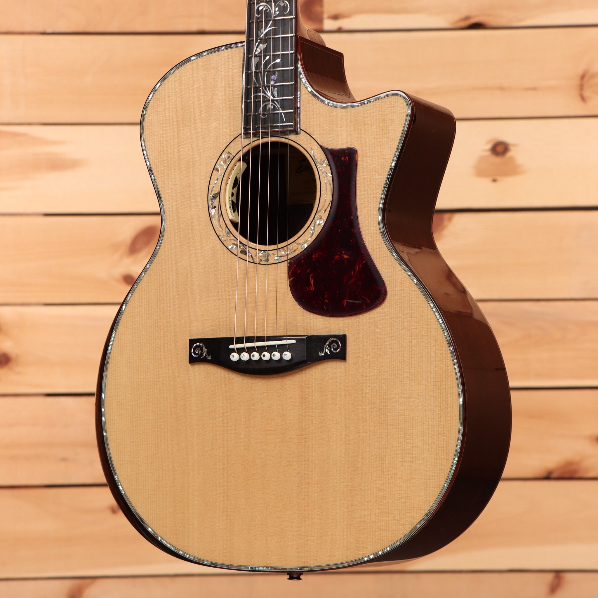 Eastman AC922CE acoustic guitar natural finish with venetian cutaway and abalone binding