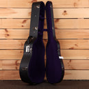 Gibson J-45 vintage sunburst acoustic guitar hard case with purple plush interior and metal latches