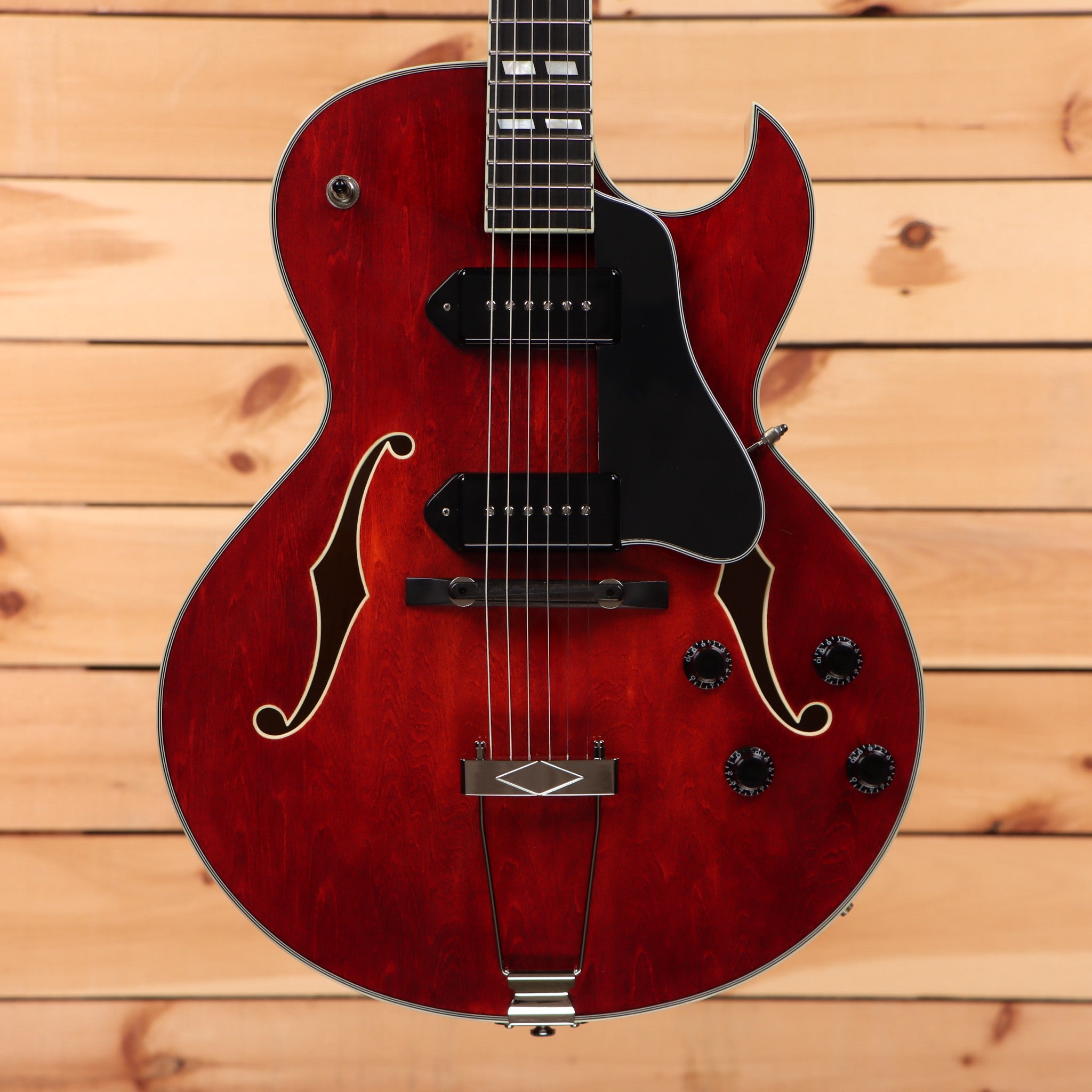Eastman AR372CE semi-hollow electric guitar classic red with P90 pickups and f-holes