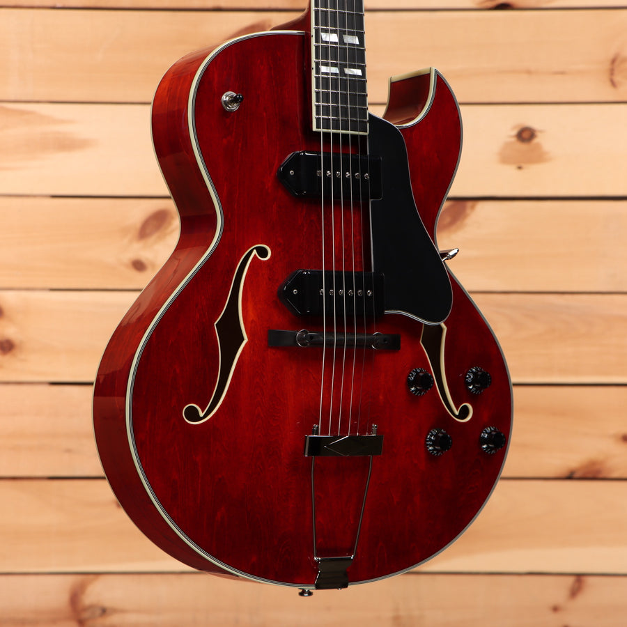 Eastman AR372CE semi-hollow electric guitar classic red with P90 pickups and f-holes