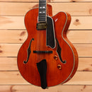 Eastman AR580CEHB semi-hollow electric guitar honeyburst finish with f-holes and gold hardware