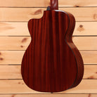 Eastman E1OMCEDLX acoustic guitar natural finish with cutaway body and mahogany back