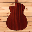 Eastman E1omcedlx acoustic guitar natural finish with cutaway body and mahogany back