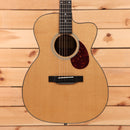 Eastman E1OMCEDLX Grand Auditorium acoustic guitar natural finish with venetian cutaway and tortoiseshell pickguard
