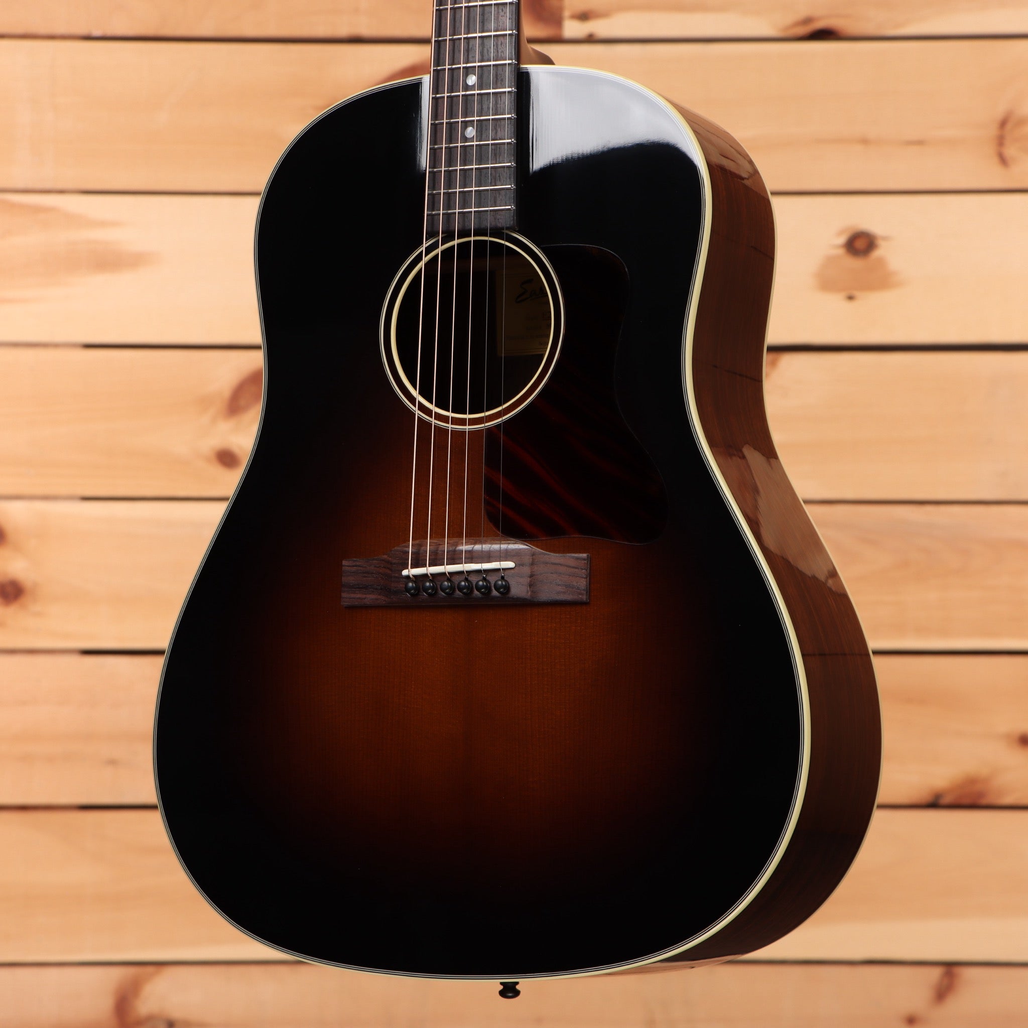 Eastman E20SSTC dreadnought acoustic guitar sunburst finish with cream binding and rosewood back sides