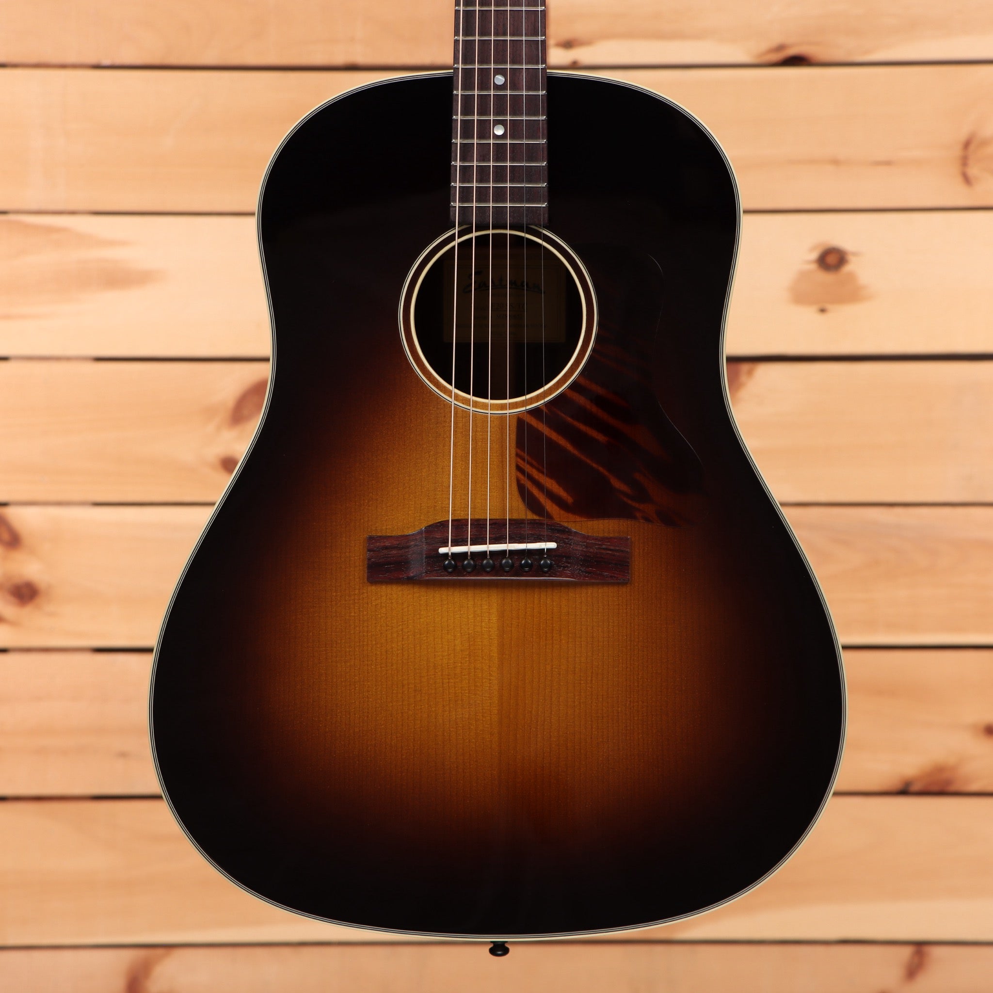 Eastman E20SSTC dreadnought acoustic guitar sunburst finish with rosewood bridge and 12-string configuration