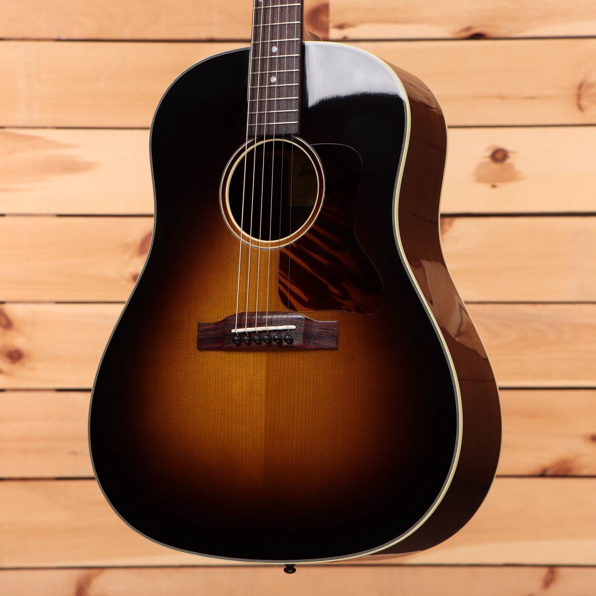 Eastman E20SSTC dreadnought acoustic guitar sunburst finish with white binding and rosewood back