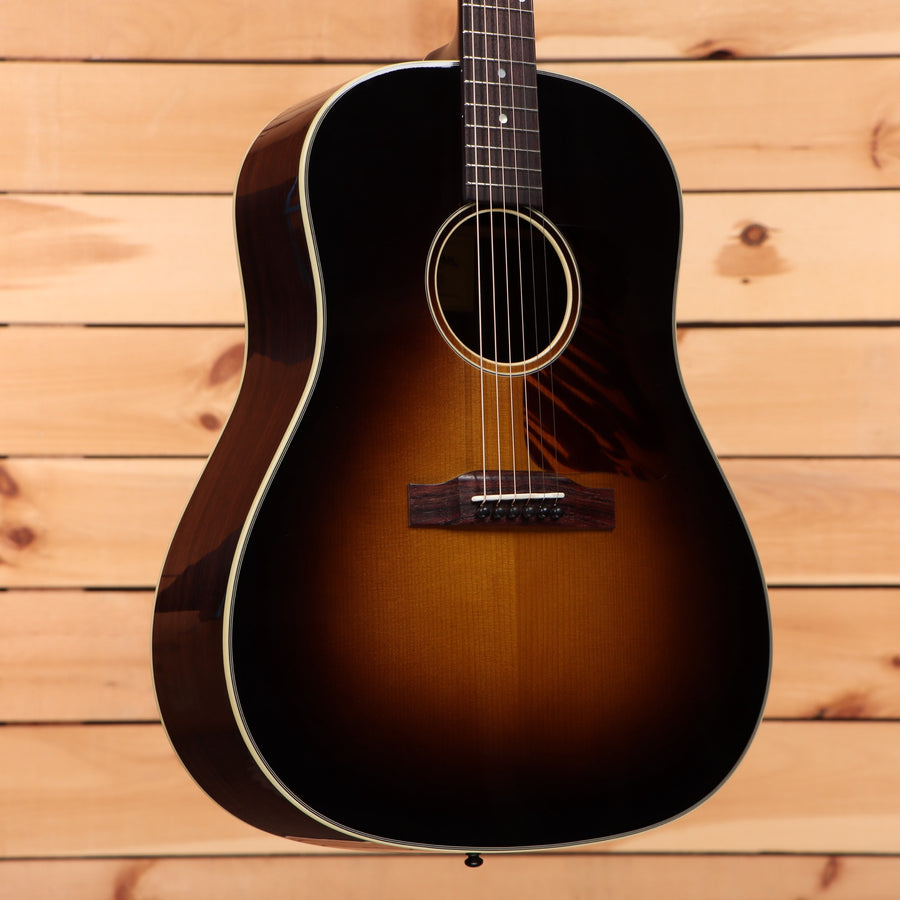 Eastman E20SSTC dreadnought acoustic guitar sunburst finish with white binding and rosewood bridge