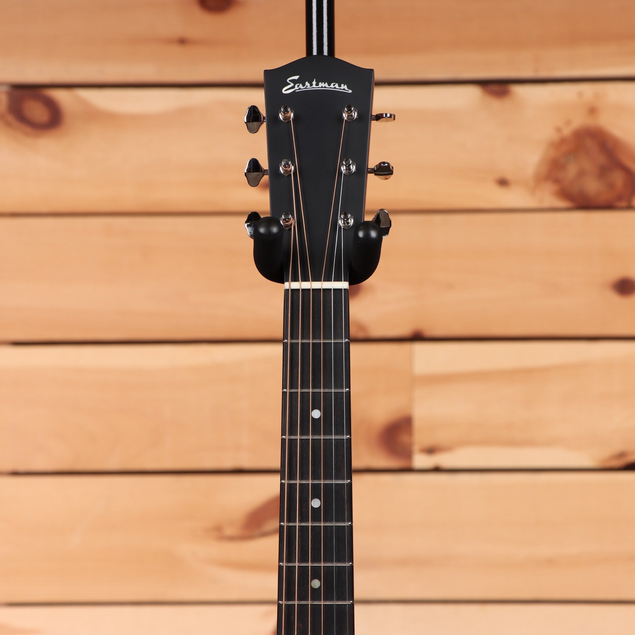 Eastman E6SSTC semi-hollow body electric guitar natural finish with f-holes and chrome tuning machines