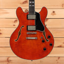 Eastman T59 semi-hollow electric guitar vintage amber with dual humbuckers and f-holes
