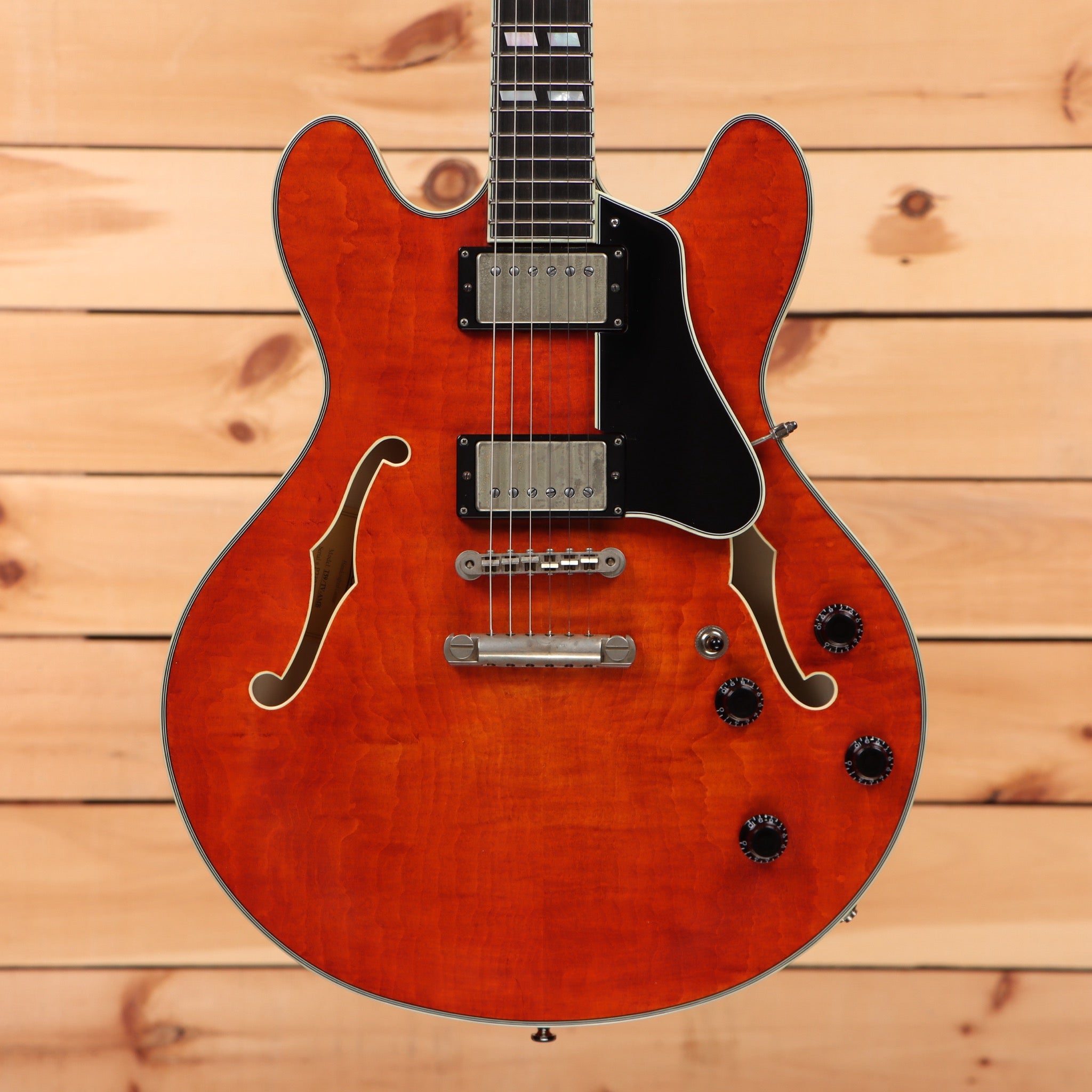 Eastman T59 semi-hollow electric guitar vintage amber with dual humbuckers and f-holes