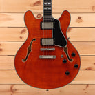 Eastman T59 semi-hollow body electric guitar vintage amber finish with dual humbuckers and f-holes
