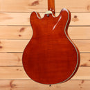 Eastman T59-TV semi-hollow body electric guitar vintage amber finish with maple binding