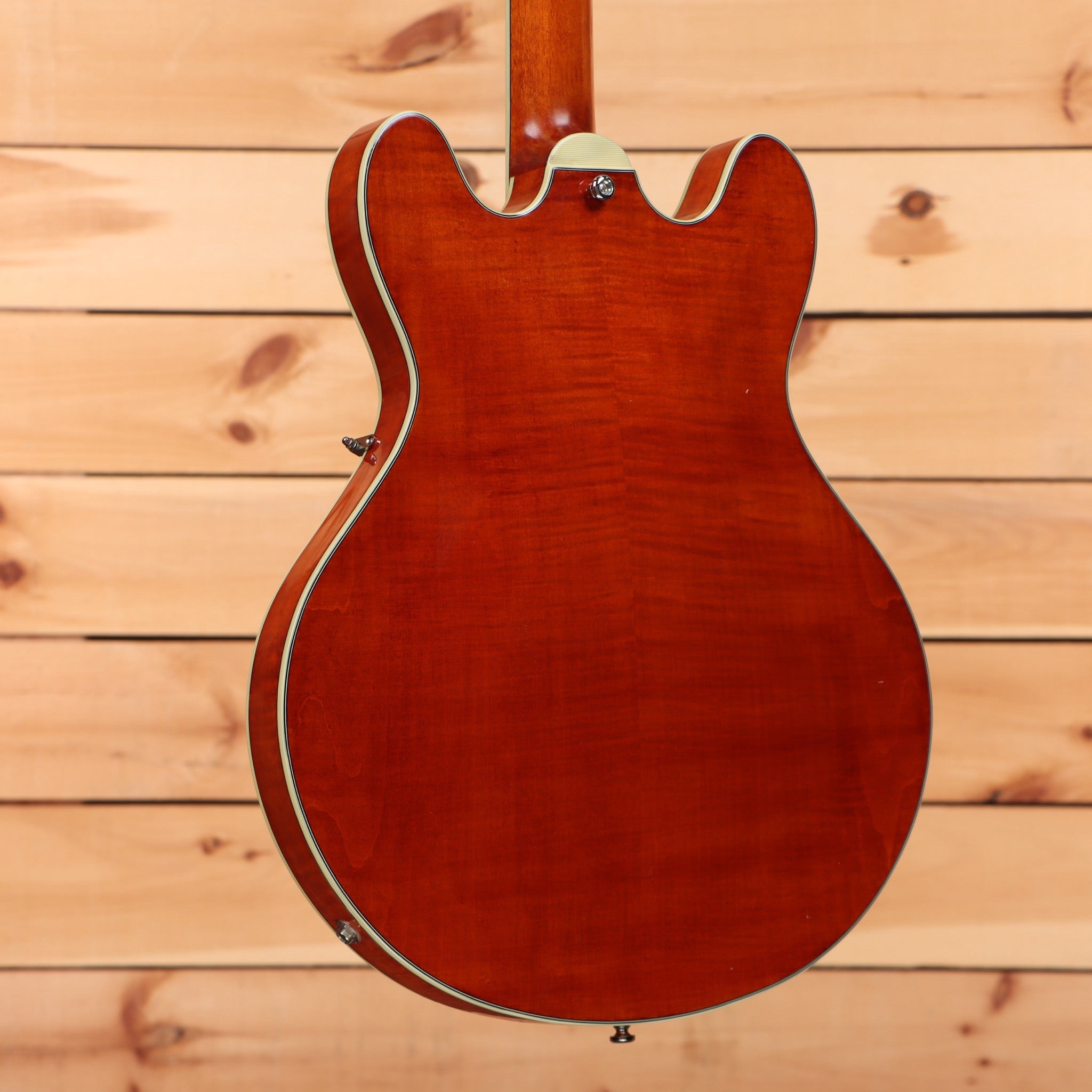Eastman T59 semi-hollow body electric guitar vintage amber finish with cream binding