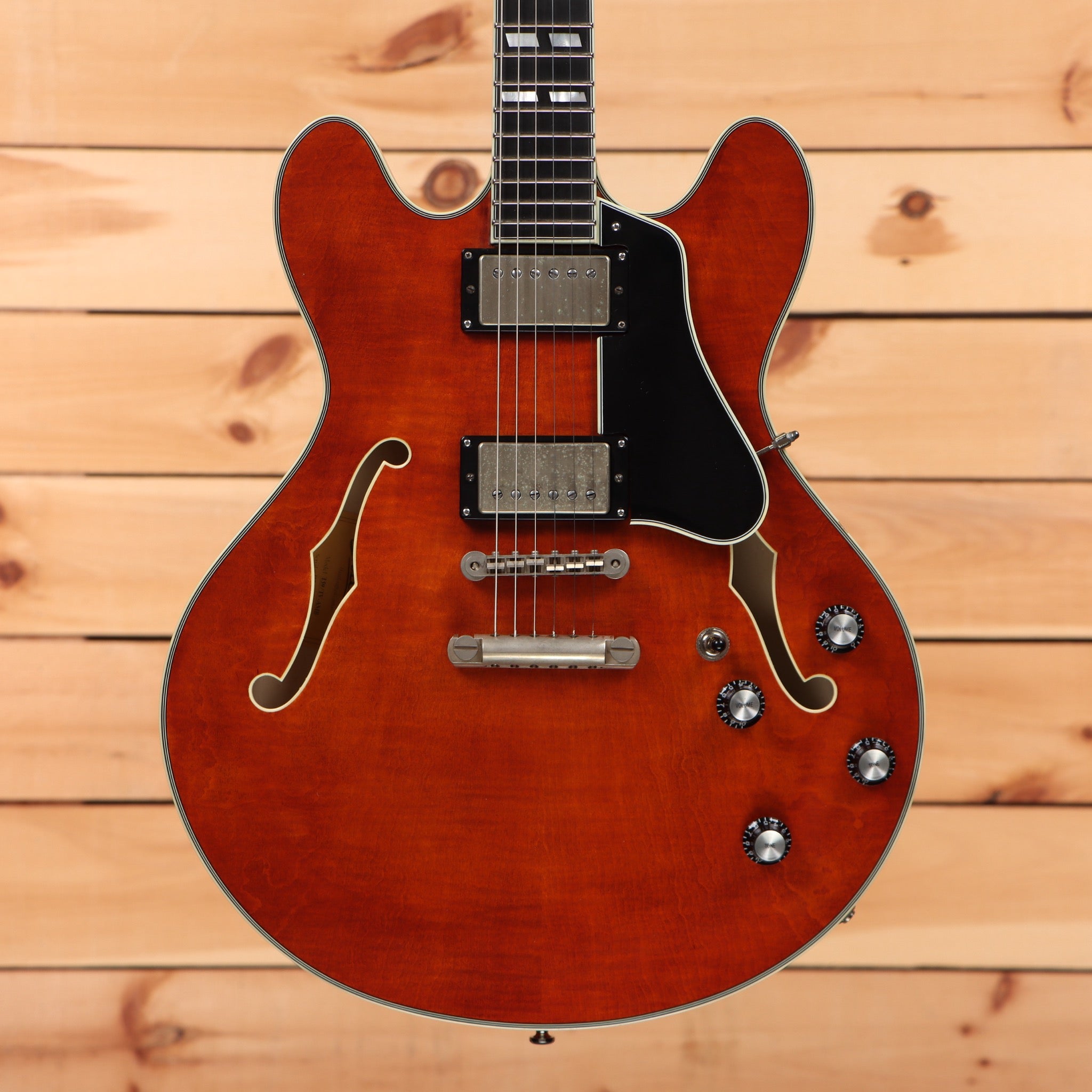 Eastman T59 semi-hollow body electric guitar vintage amber finish with dual humbuckers and f-holes