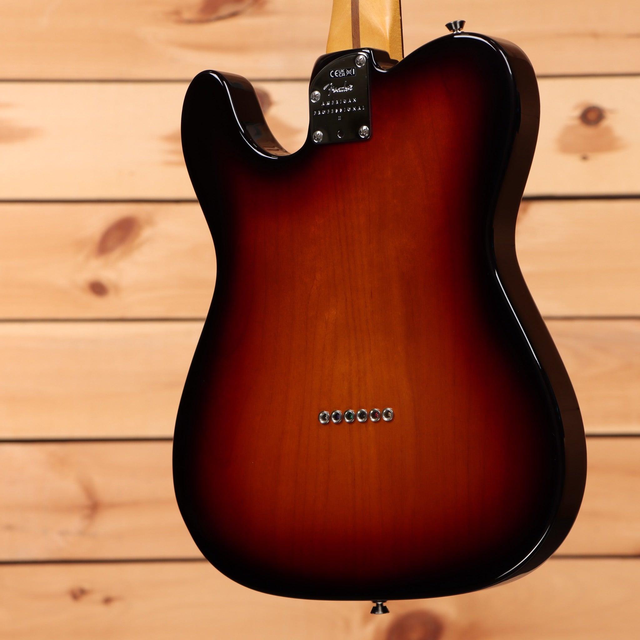 Fender American Professional II Telecaster electric guitar 3-Color Sunburst pre-owned with single-coil pickups