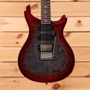 Paul Reed Smith SE Studio Charcoal Cherry Burst electric guitar with flame maple top and tremolo bridge