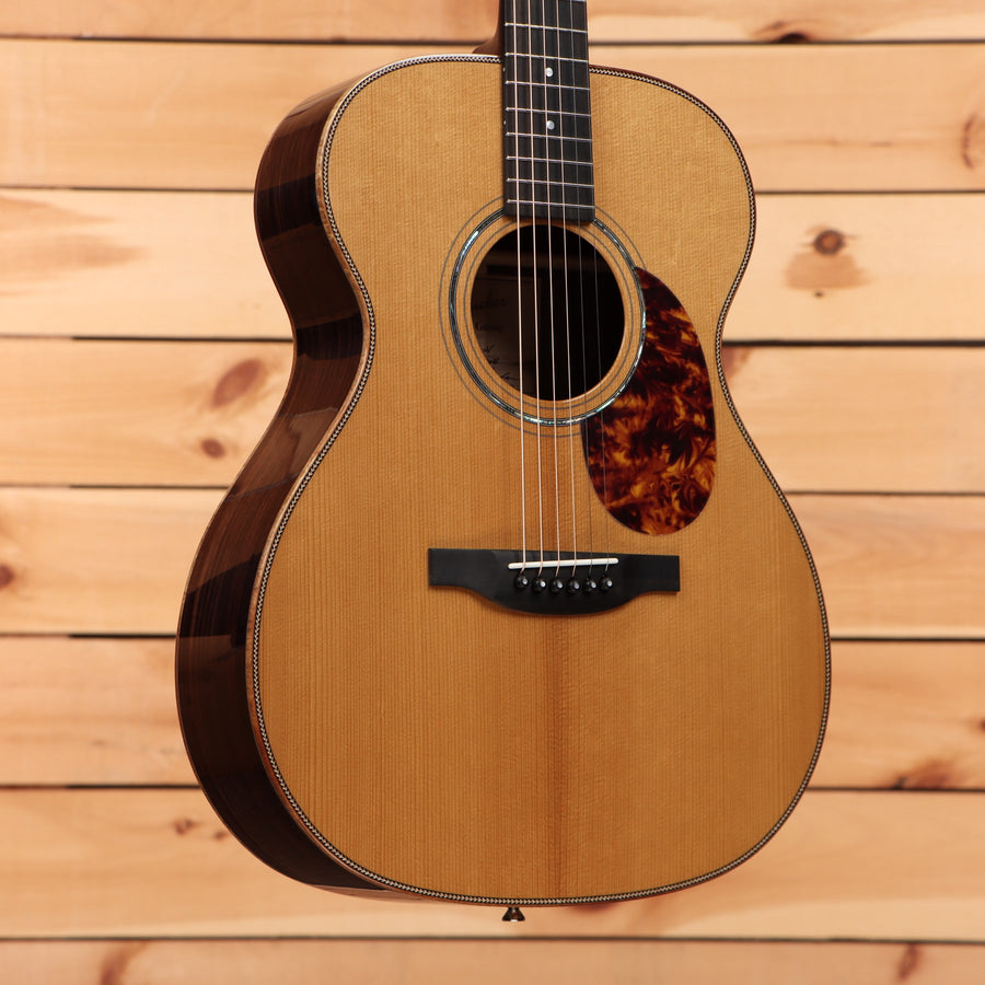 Boucher SG51MV natural acoustic guitar dreadnought with tortoiseshell pickguard and rosewood back