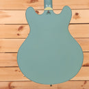 Eastman T60TV semi-hollow body electric guitar faded blue with maple neck binding
