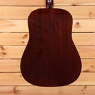 Martin DE Retro Plus Aging Toner dreadnought acoustic guitar rear view showing solid mahogany back