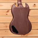 Gibson 1963 SG Junior Lightning Bar Reissue electric guitar TV Heather poly with single-cutaway body