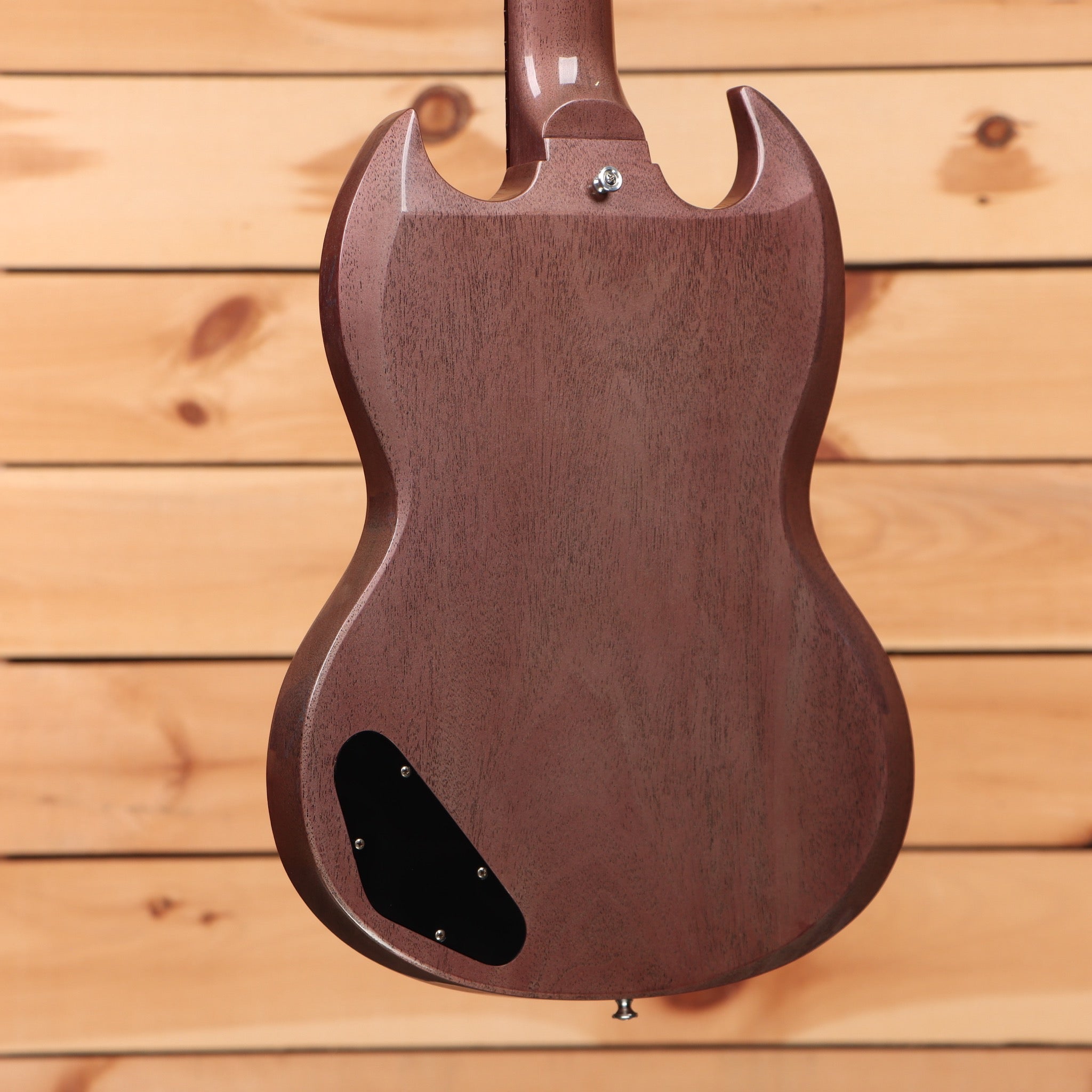 Gibson 1963 SG Junior Lightning Bar Reissue electric guitar TV Heather poly with single-cutaway body